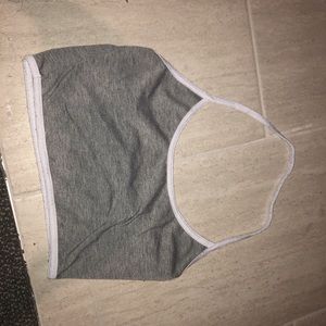 Grey/white crop tank